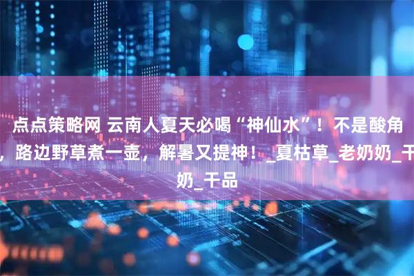 点点策略网 云南人夏天必喝“神仙水”!不是酸角汁,路边野草煮一壶,解暑又提神!_夏枯草_老奶奶_干品
