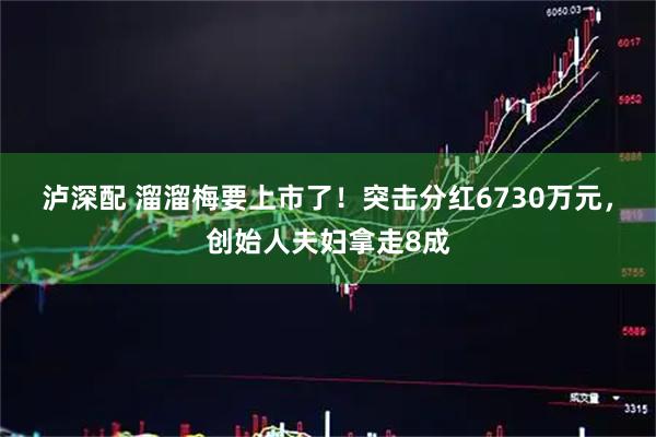 泸深配 溜溜梅要上市了！突击分红6730万元，创始人夫妇拿走8成